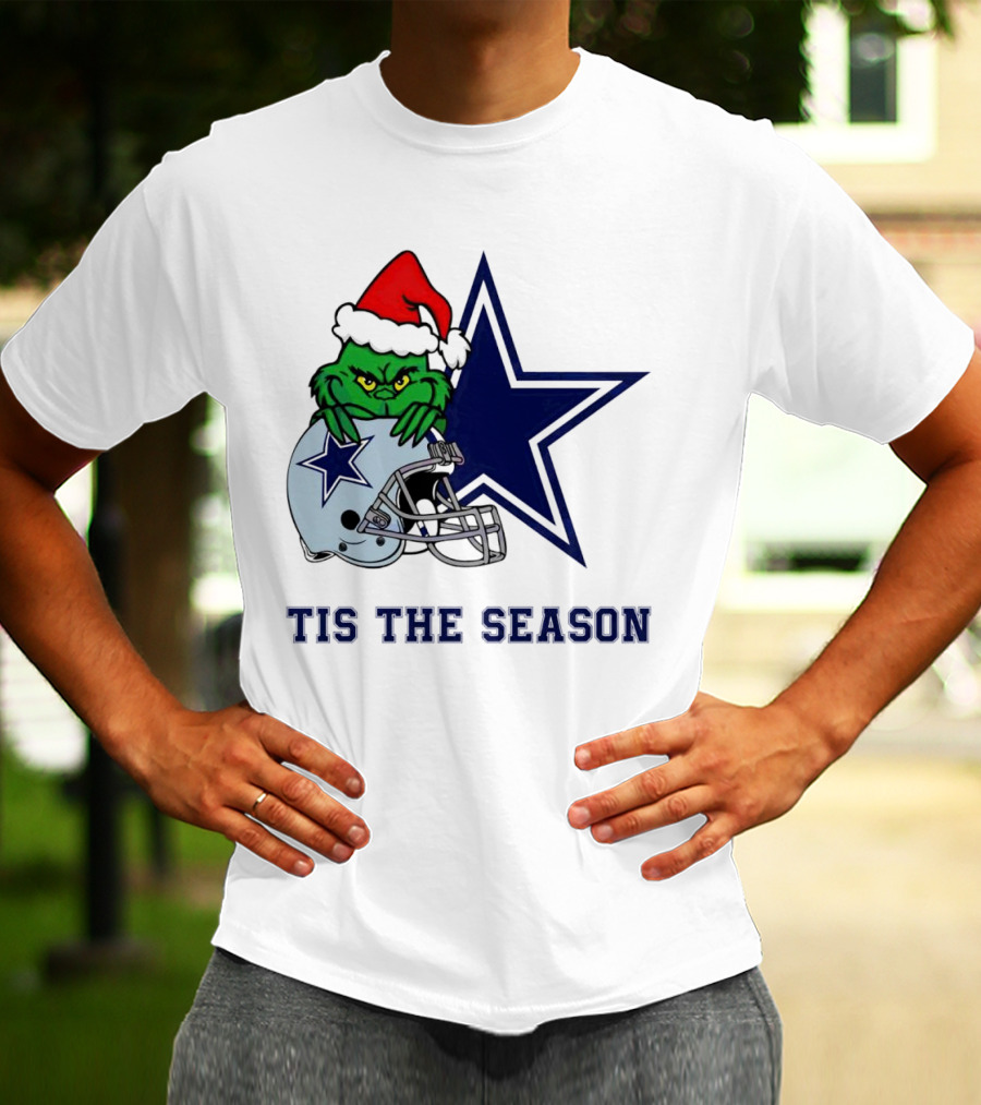 Santa Grinch Dallas Cowboys Tis The Season Christmas T-Shirt