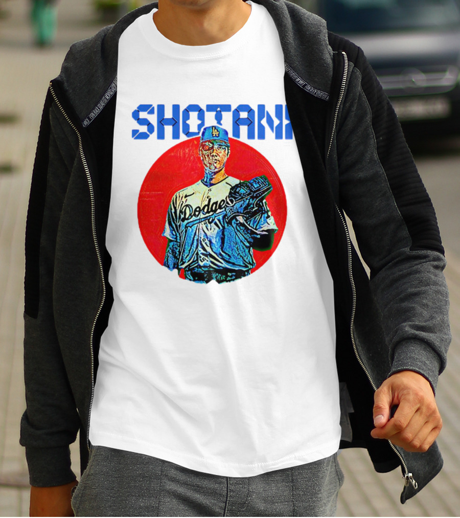 SHOTANI 17 Dodgers Japanese Flag T-Shirt
