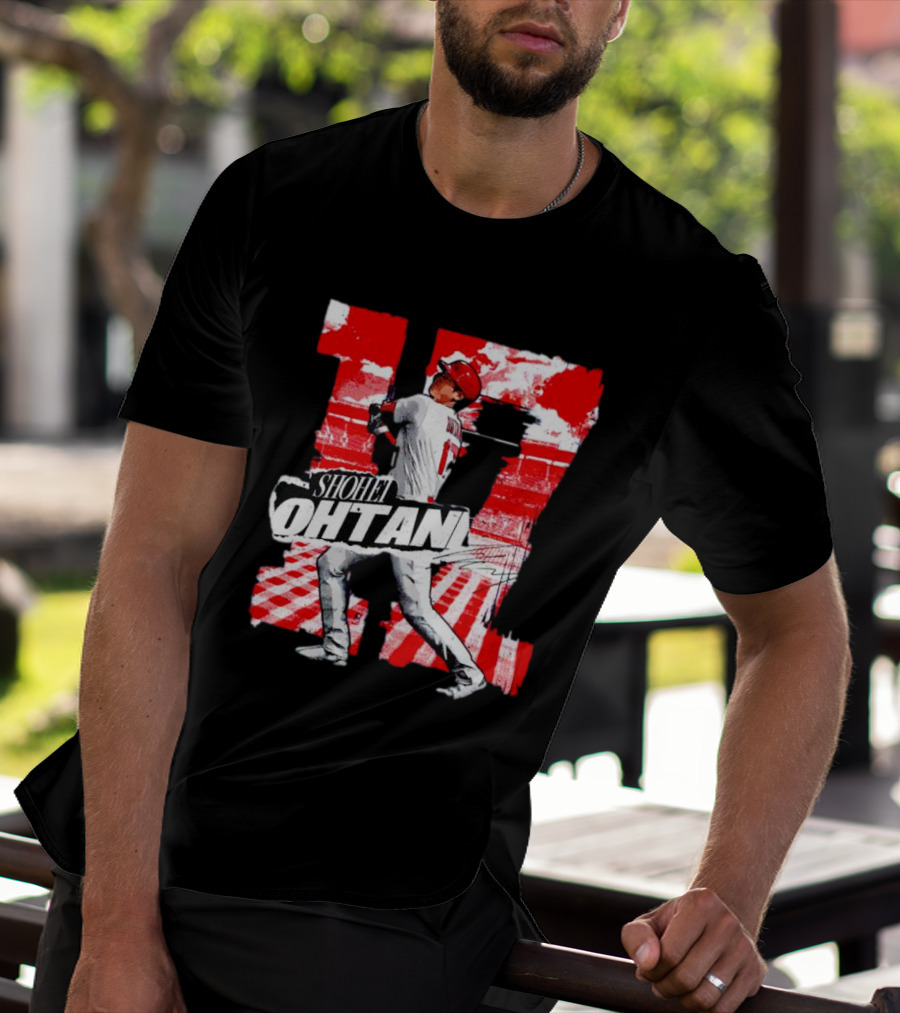 Shohei Ohtani Los Angeles Baseball 17 Cartoon Signature T-Shirt