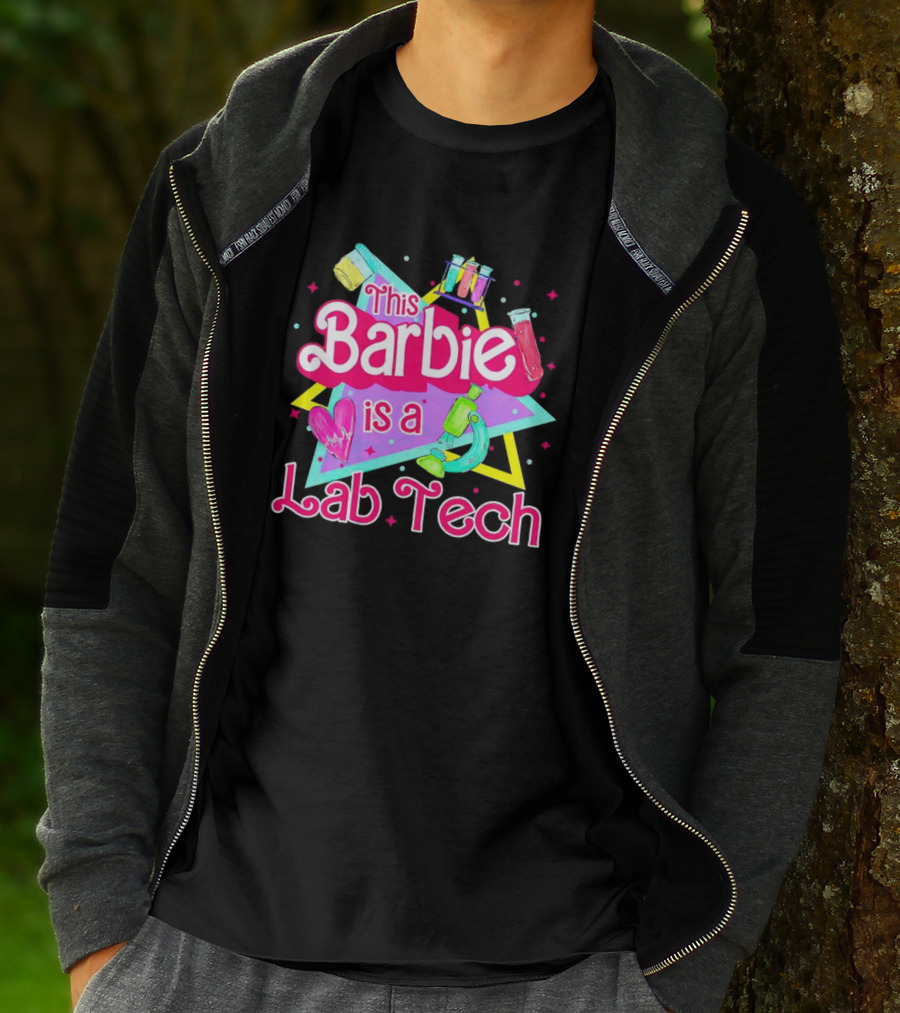 This Barbie Is A Lab Tech Neon Science Icons And Microbiology T-Shirt