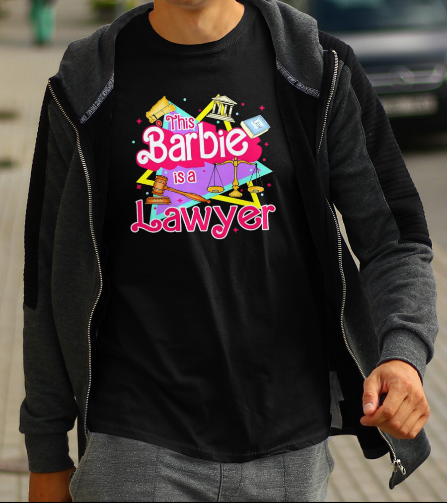 This Barbie Is A Lawyer With Scales Of Justice And Legal Icons T-Shirt