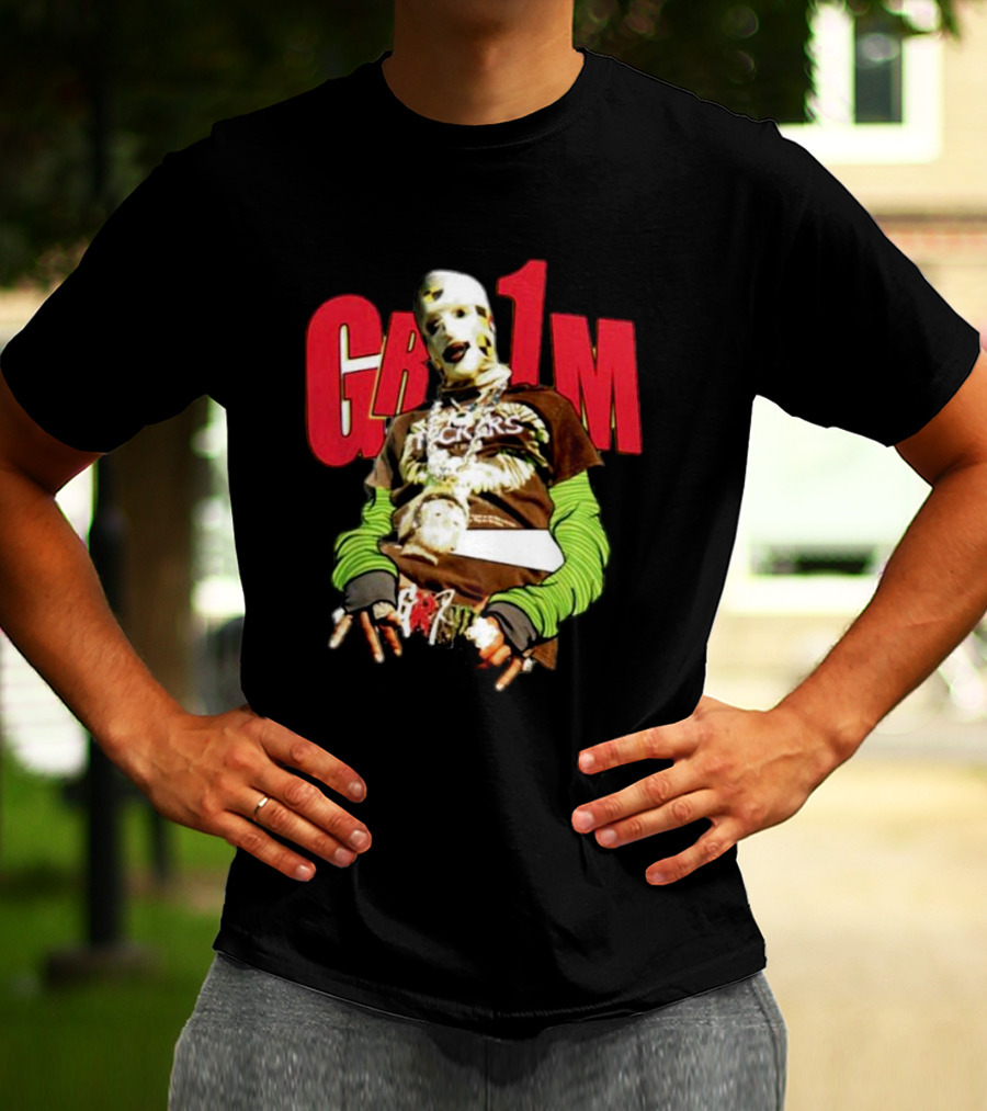 AWGE Grim Masked Figure With Layers And Skeleton Hands T-Shirt
