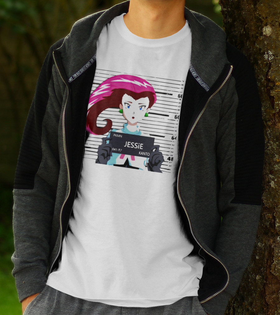 Jessie Mugshot Team Rocket Pokemon Anime T-Shirt