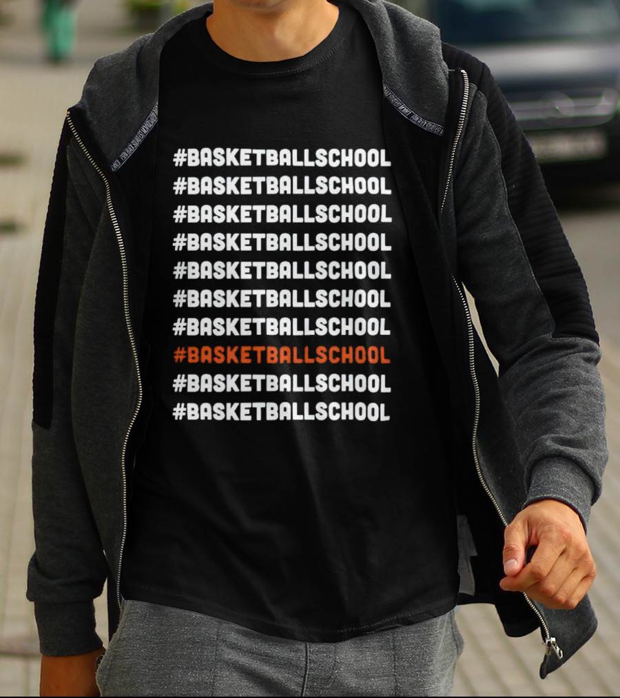 BASKETBALLSCHOOL Repeated Pattern With Emphasis T-Shirt