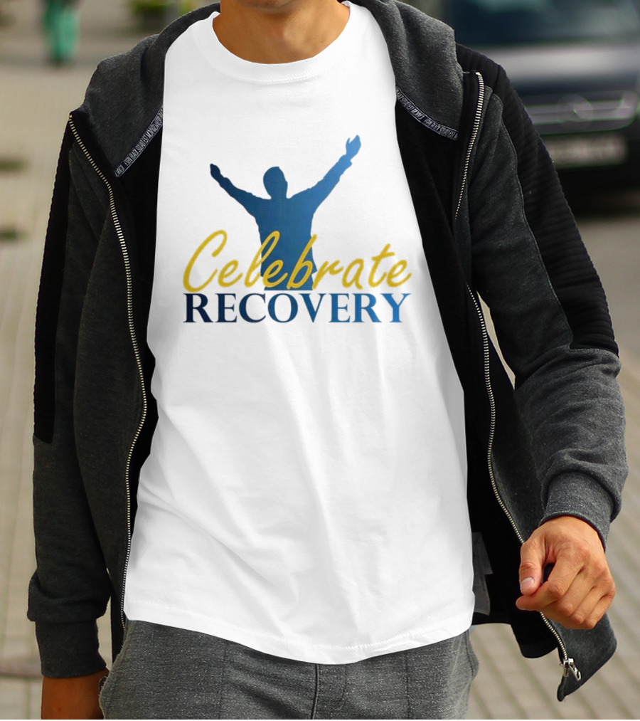 Celebrate Recovery Uplifted Silhouette And Text T-Shirt
