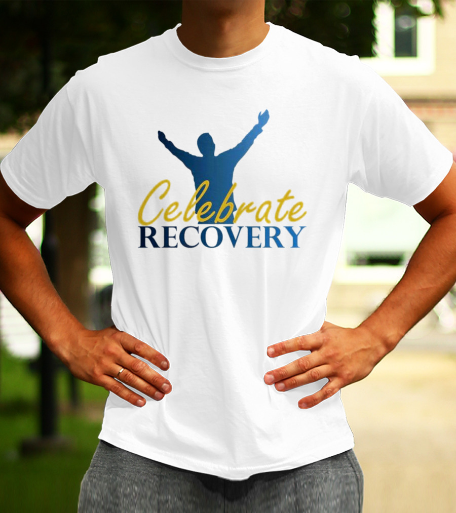 Celebrate Recovery Uplifted Silhouette And Text T-Shirt