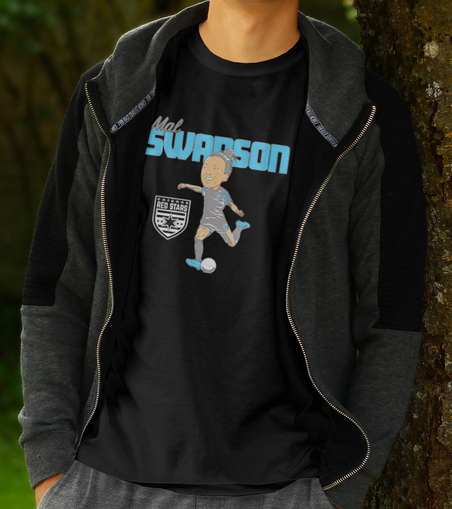 Mal Swanson Chicago Red Stars Soccer Caricature T-Shirt