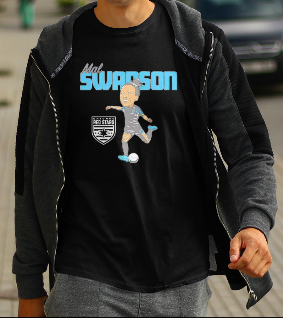 Mal Swanson Chicago Red Stars Soccer Caricature T-Shirt
