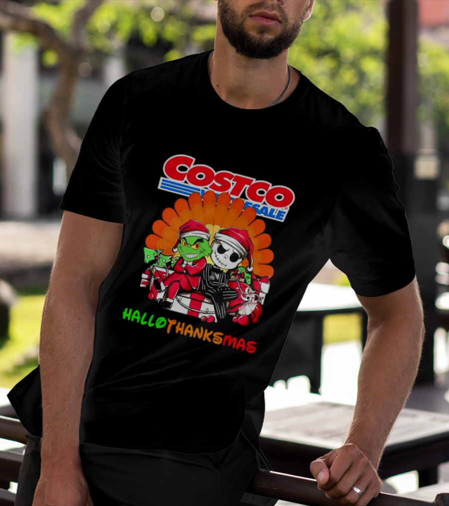 Costco Wholesale Grinch And Jack Skellington HalloThanksMas T-Shirt