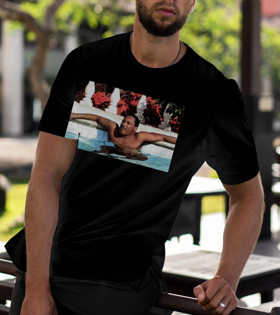 Martin Luther King Jr Relaxing In A Pool With Tropical Surroundings T-Shirt