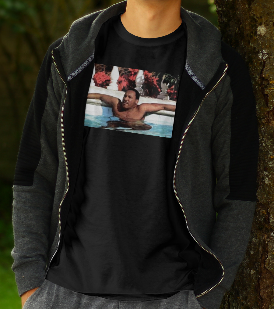 Martin Luther King Jr Relaxing In A Pool With Tropical Surroundings T-Shirt