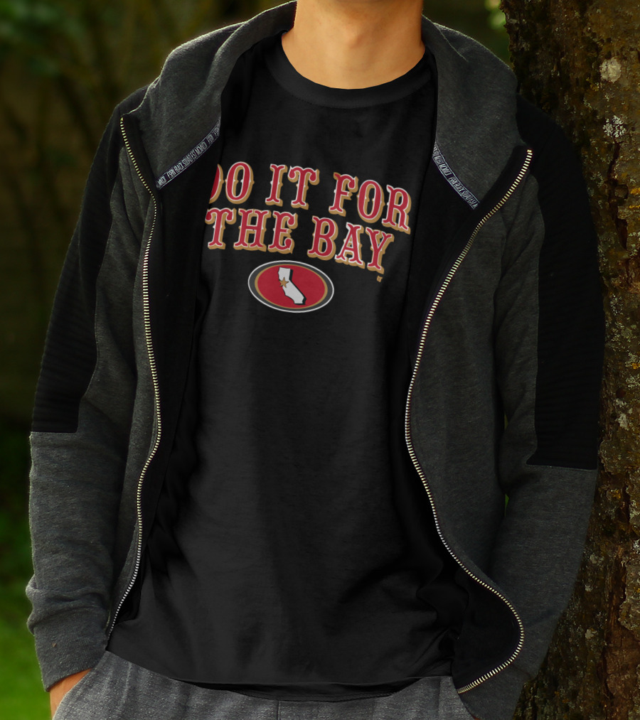 San Francisco Do It For The Bay Football California Map Oval Red And Gold T-Shirt