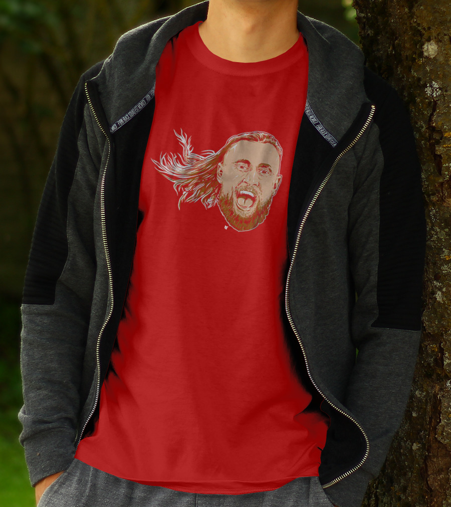 George Kittle Swag Head 49ers Red Beard Roaring Face T-Shirt