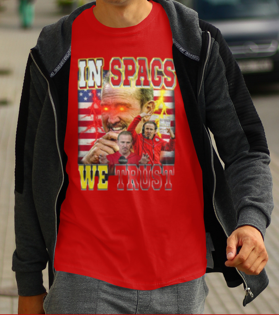 In Spags We Trust Chiefs USA Flag Football Coach Red Eyed T-Shirt