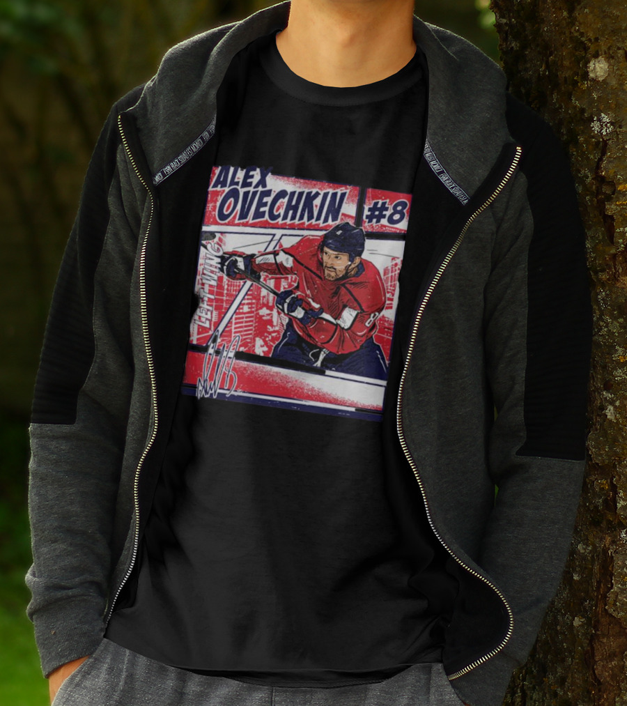 Alex Ovechkin #8 Washington Comic Left Wing Hockey T-Shirt