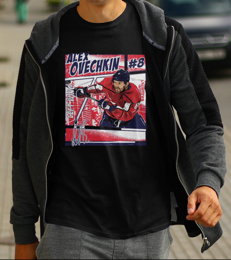 Alex Ovechkin #8 Washington Comic Left Wing Hockey T-Shirt