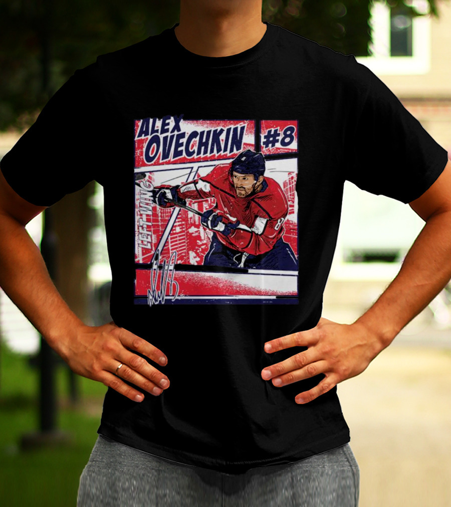 Alex Ovechkin #8 Washington Comic Left Wing Hockey T-Shirt