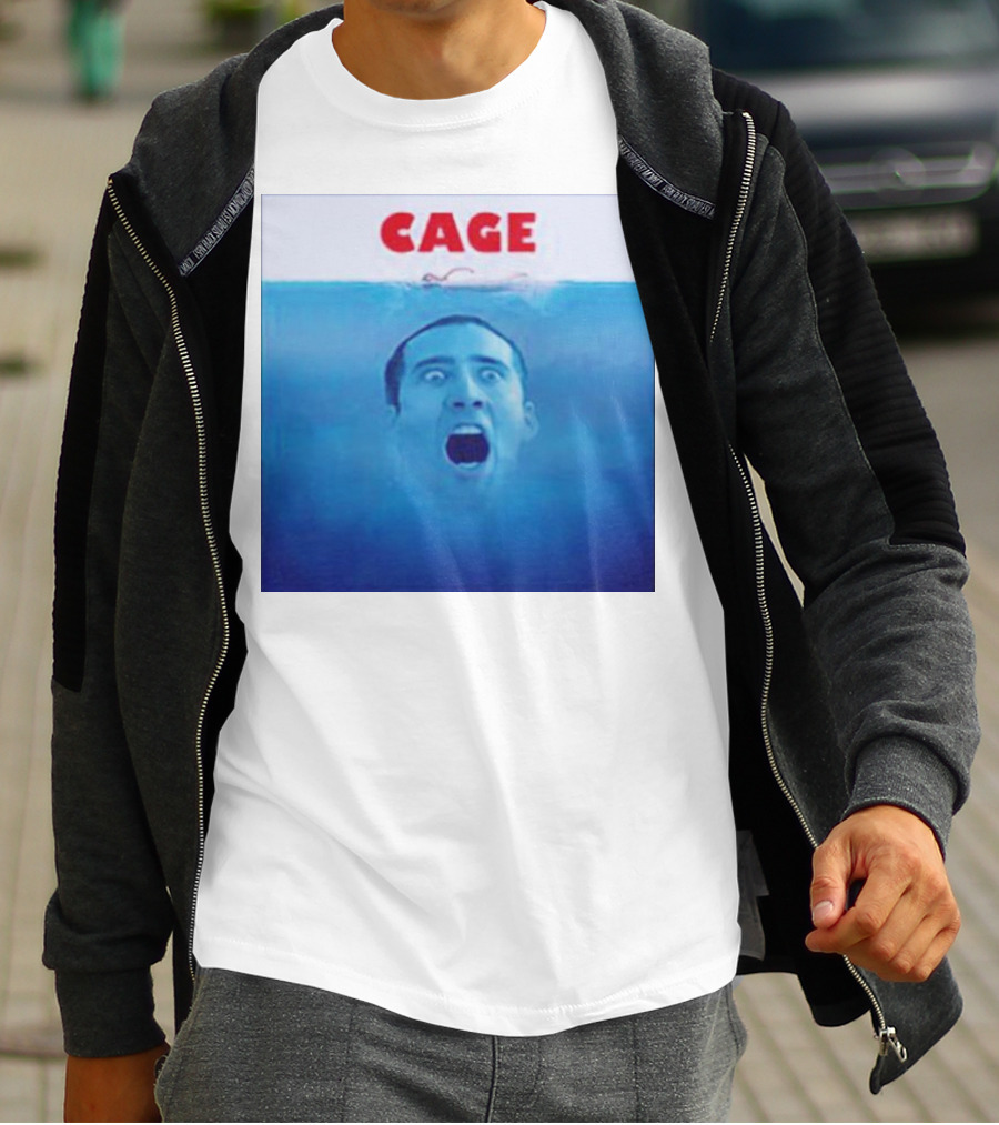 Cage Parody Jaws Nicolas Cage T-Shirt