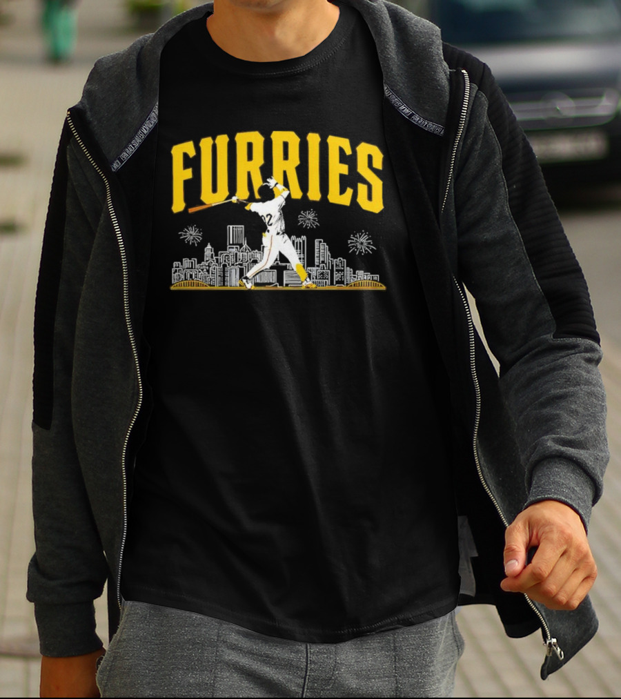 Furries Pittsburgh Baseball Skyline Batter Scene PGHCo T-Shirt