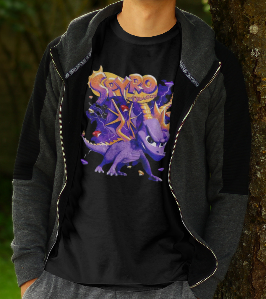 Spyro The Dragon Purple Lightning Gemstones Adventure T-Shirt