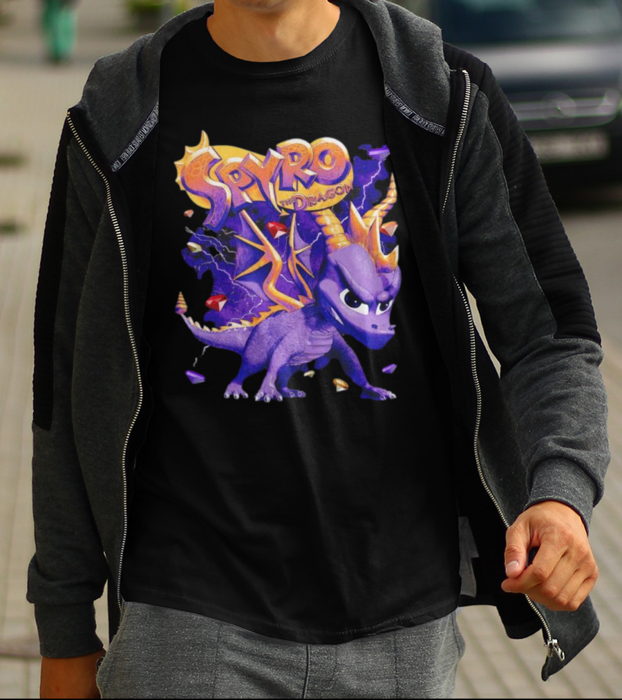 Spyro The Dragon Purple Lightning Gemstones Adventure T-Shirt