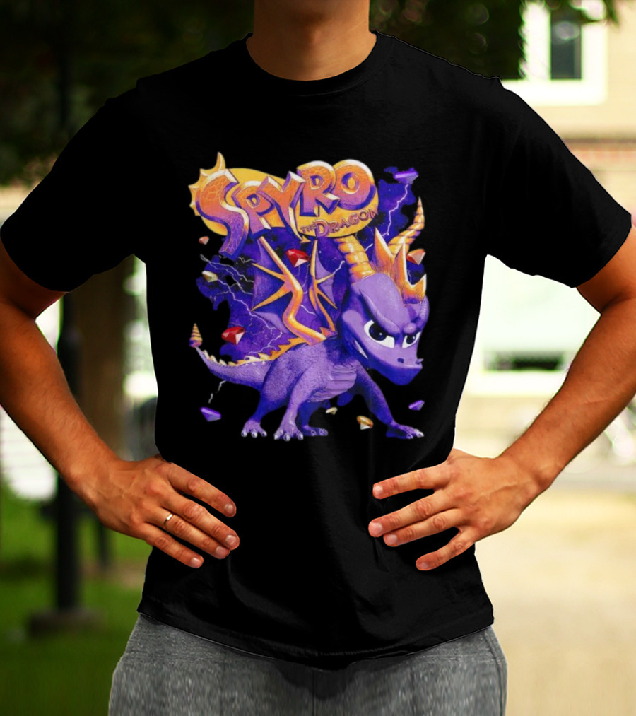 Spyro The Dragon Purple Lightning Gemstones Adventure T-Shirt