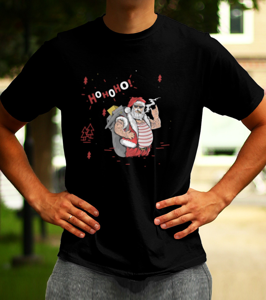 Santa Tricks With Ho Ho Ho Christmas T-Shirt