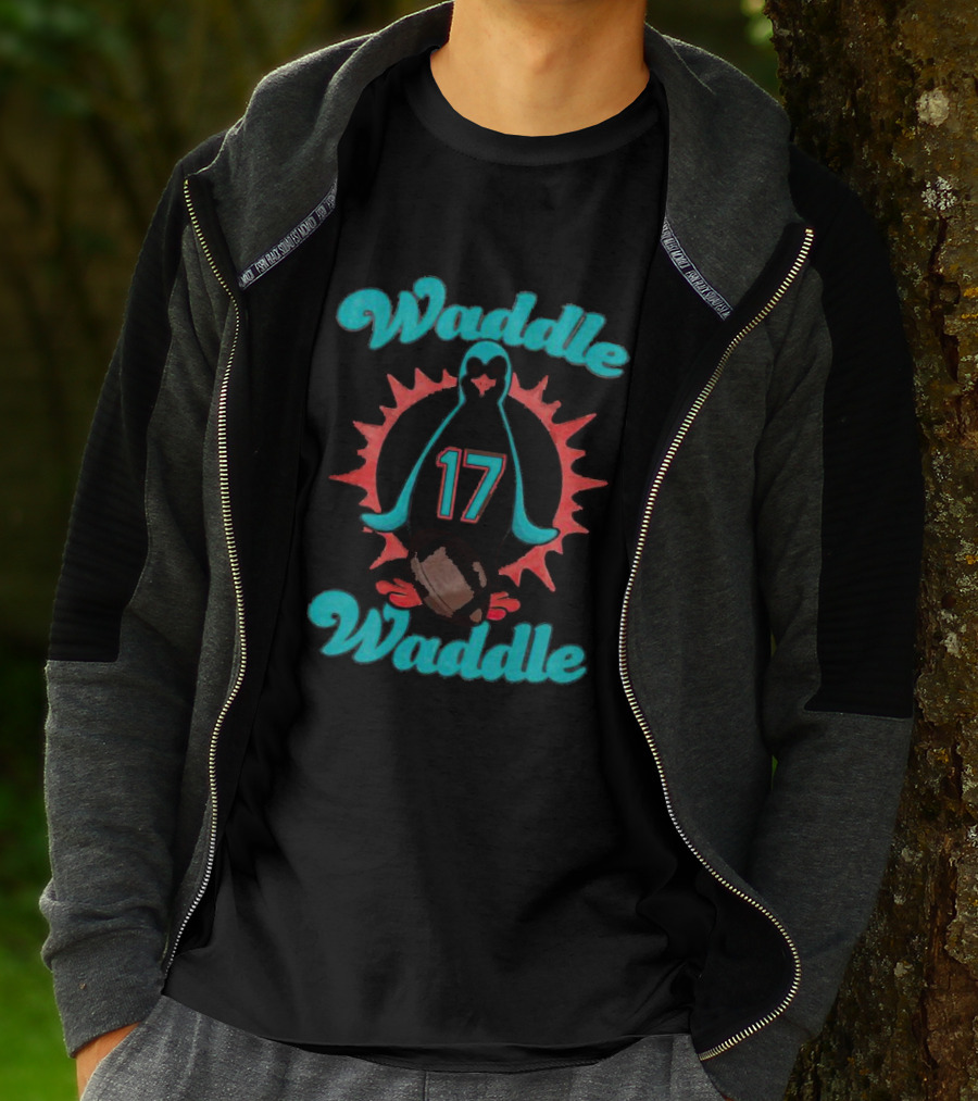 Waddle Waddle 17 Penguin Football Sunburst T-Shirt