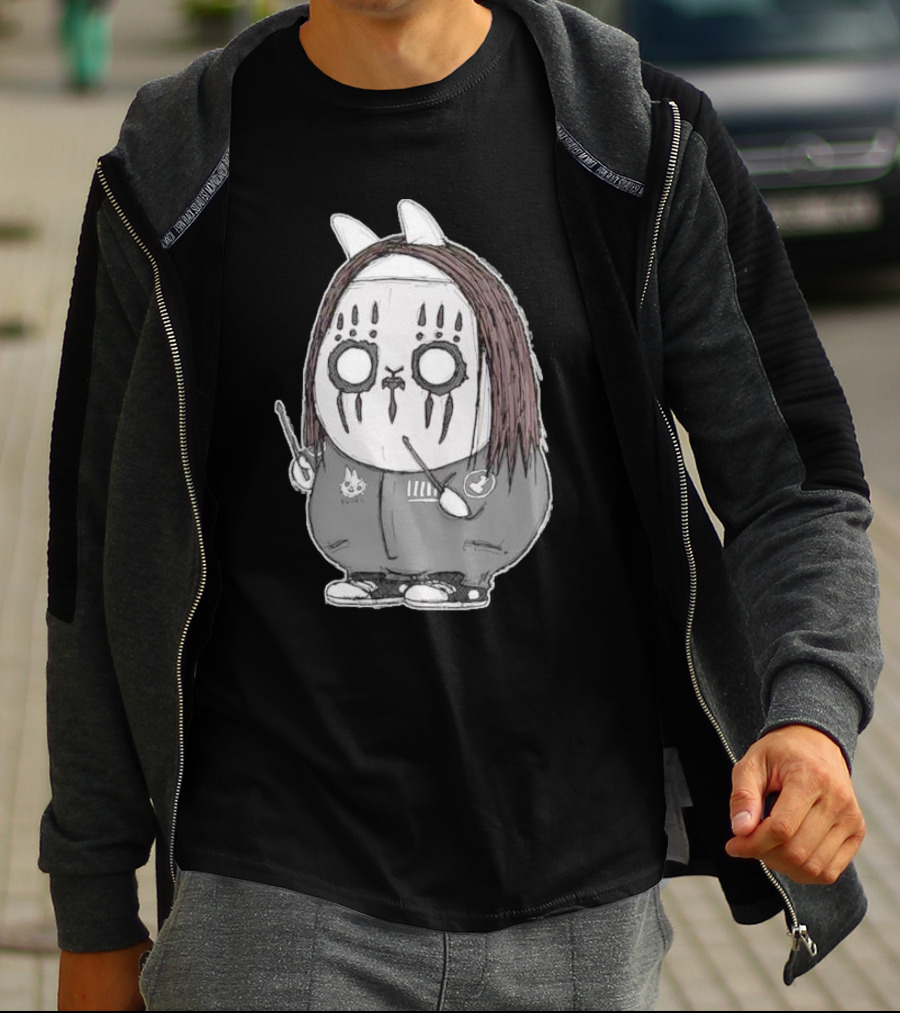 Joey Jordison Fuuki Bunny Drummer Character With Long Hair And Drumsticks T-Shirt