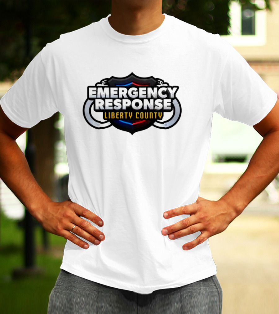 Emergency Response Liberty County Handcuff Shield Emblem T-Shirt