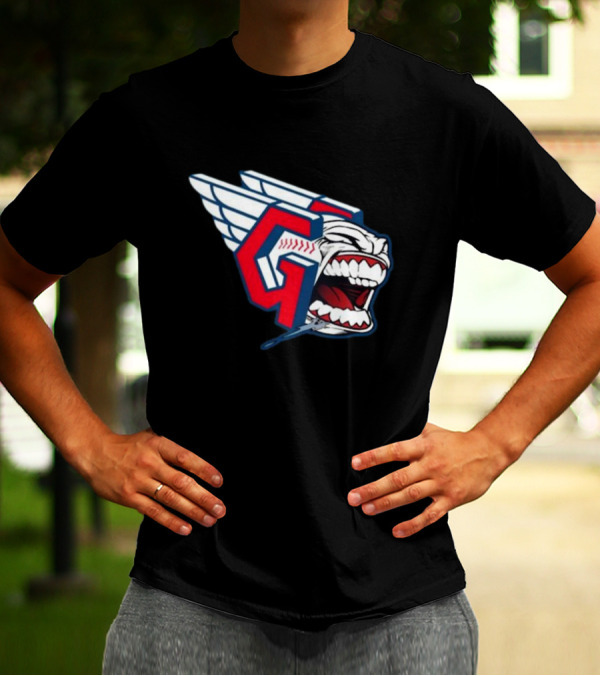 Cleveland Guardians Screaming G With Baseball Bat Wings T-Shirt
