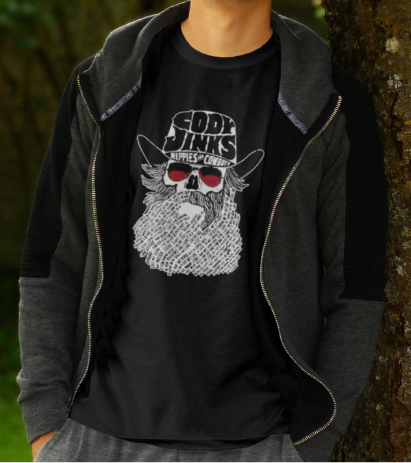 Cody Jinks Hippies And Cowboys Skull Beard Lyrics Hat T-Shirt