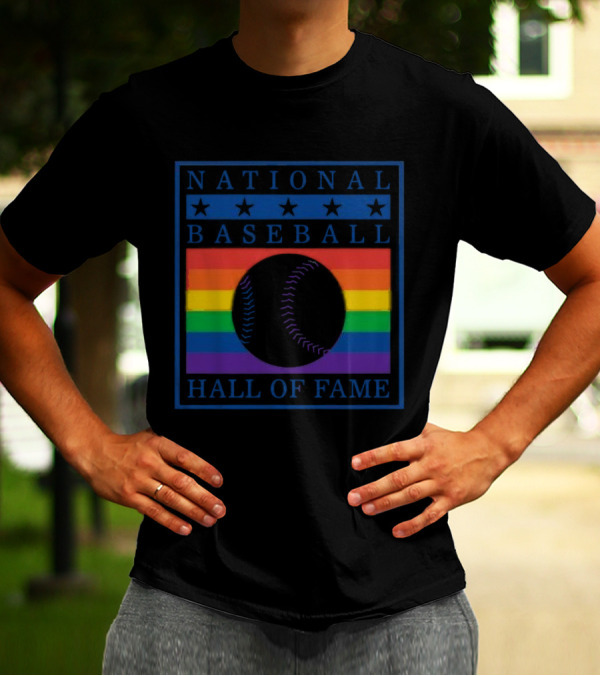 National Baseball Hall Of Fame Rainbow Pride Emblem T-Shirt