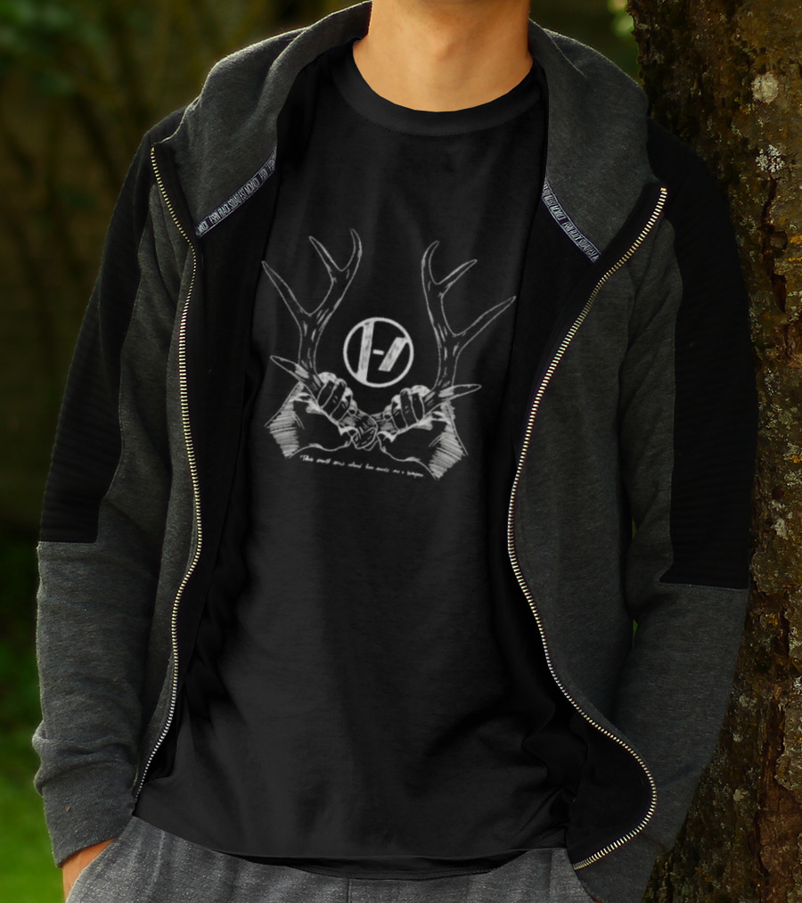 This Small Eerie Island Has Made Me A Weapon Antlers And Band T-Shirt
