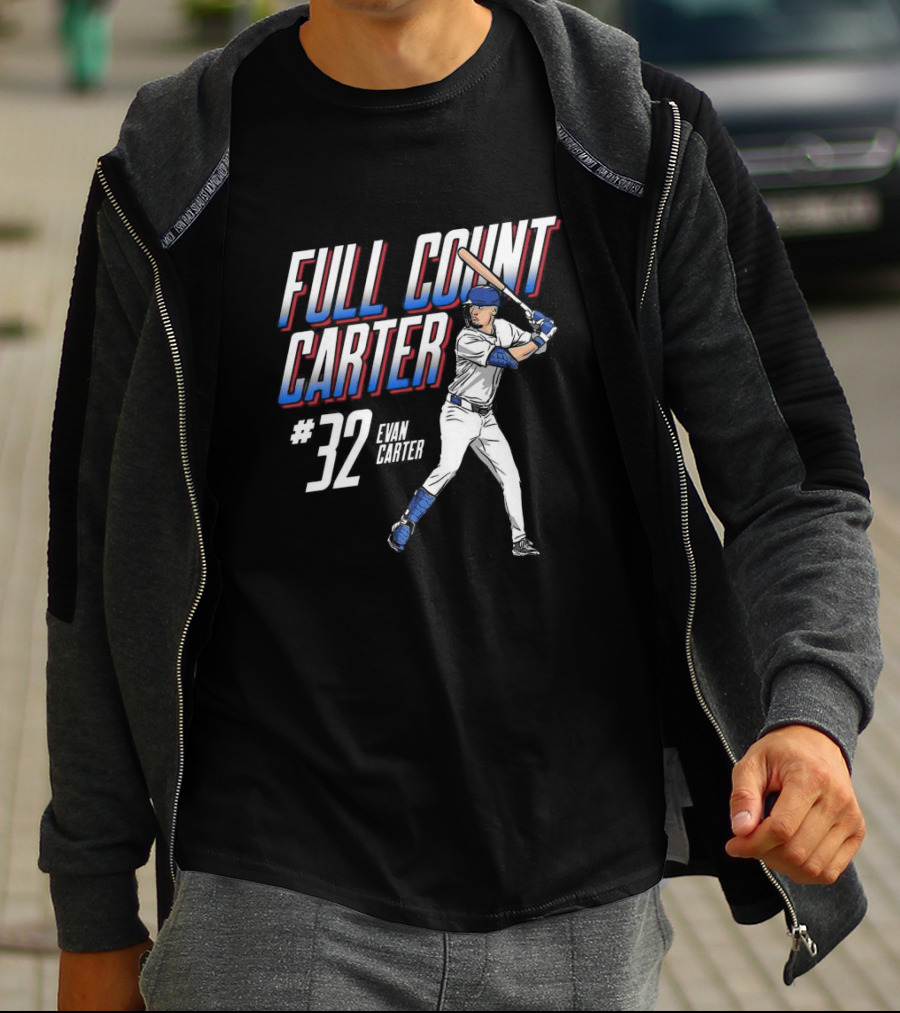 Full Count Carter #32 Evan Carter Texas Rangers Baseball Player T-Shirt