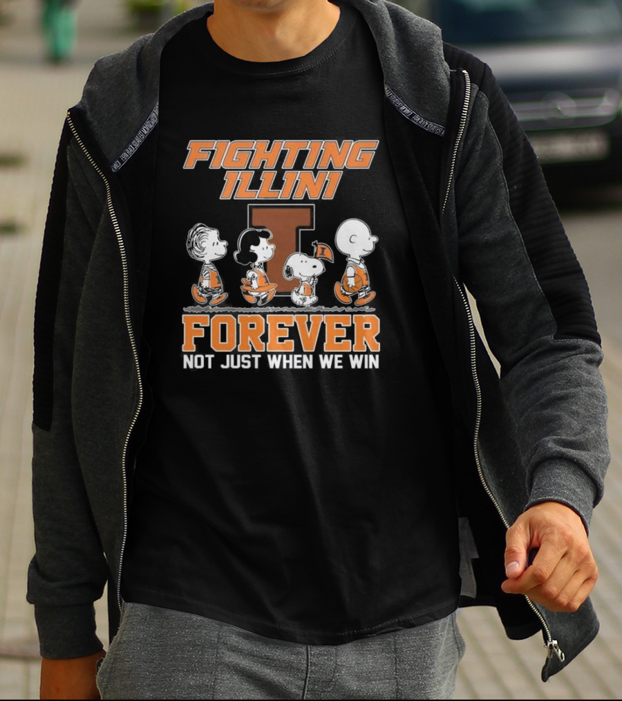 Fighting Illini Snoopy Charlie Brown Forever Not Just When We Win T-Shirt