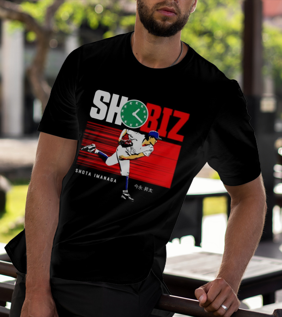 SHO BIZ Shōta Imanaga Pitching Los Angeles Dodgers K Clock T-Shirt