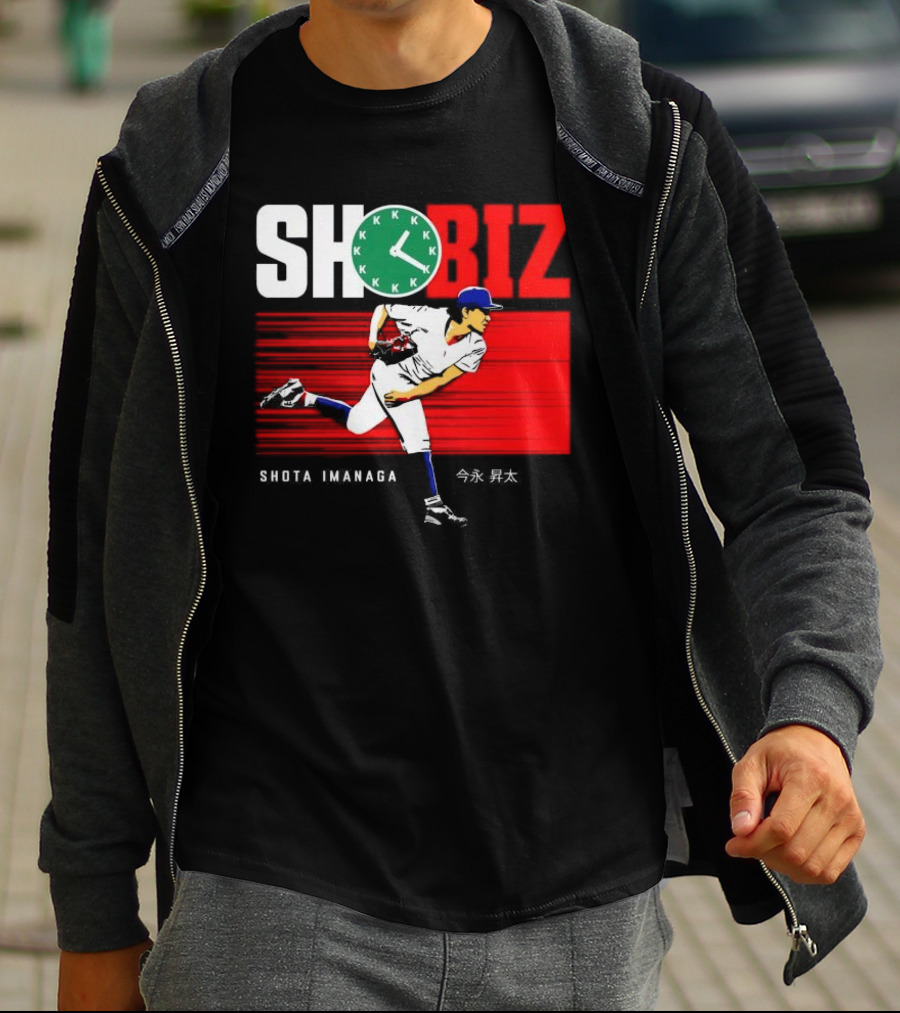 SHO BIZ Shōta Imanaga Pitching Los Angeles Dodgers K Clock T-Shirt