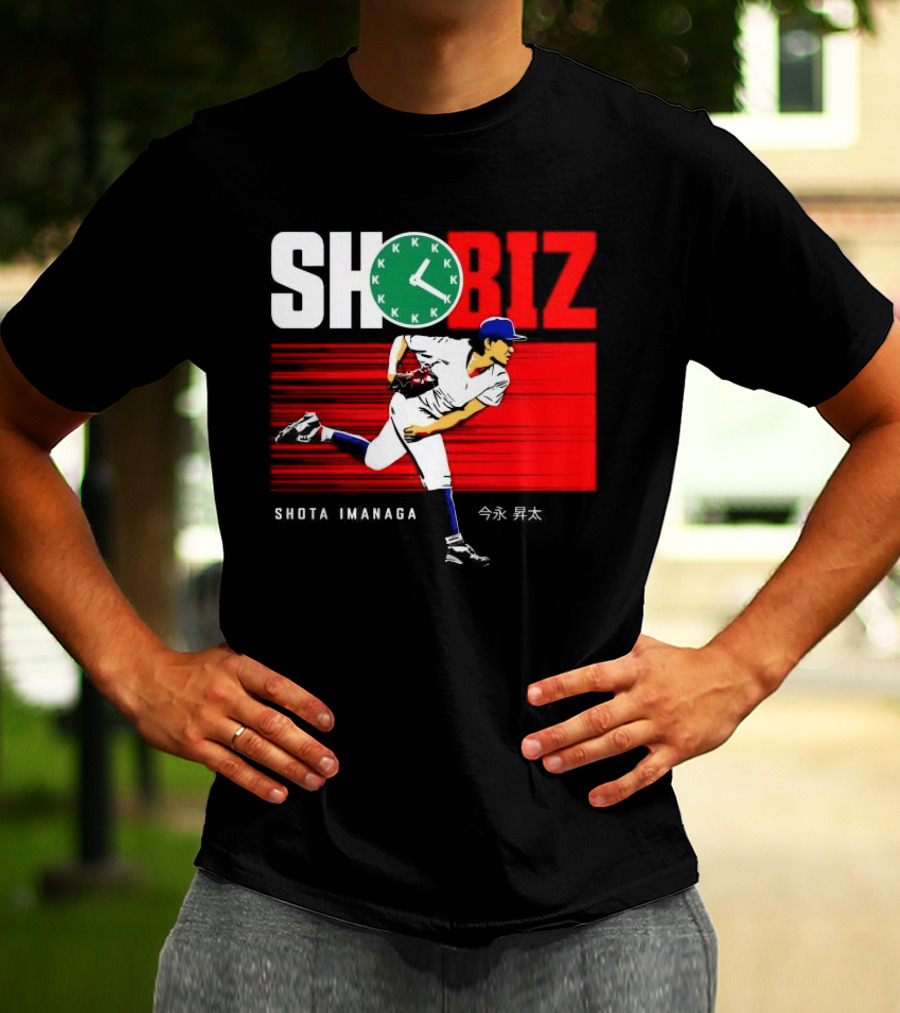 SHO BIZ Shōta Imanaga Pitching Los Angeles Dodgers K Clock T-Shirt