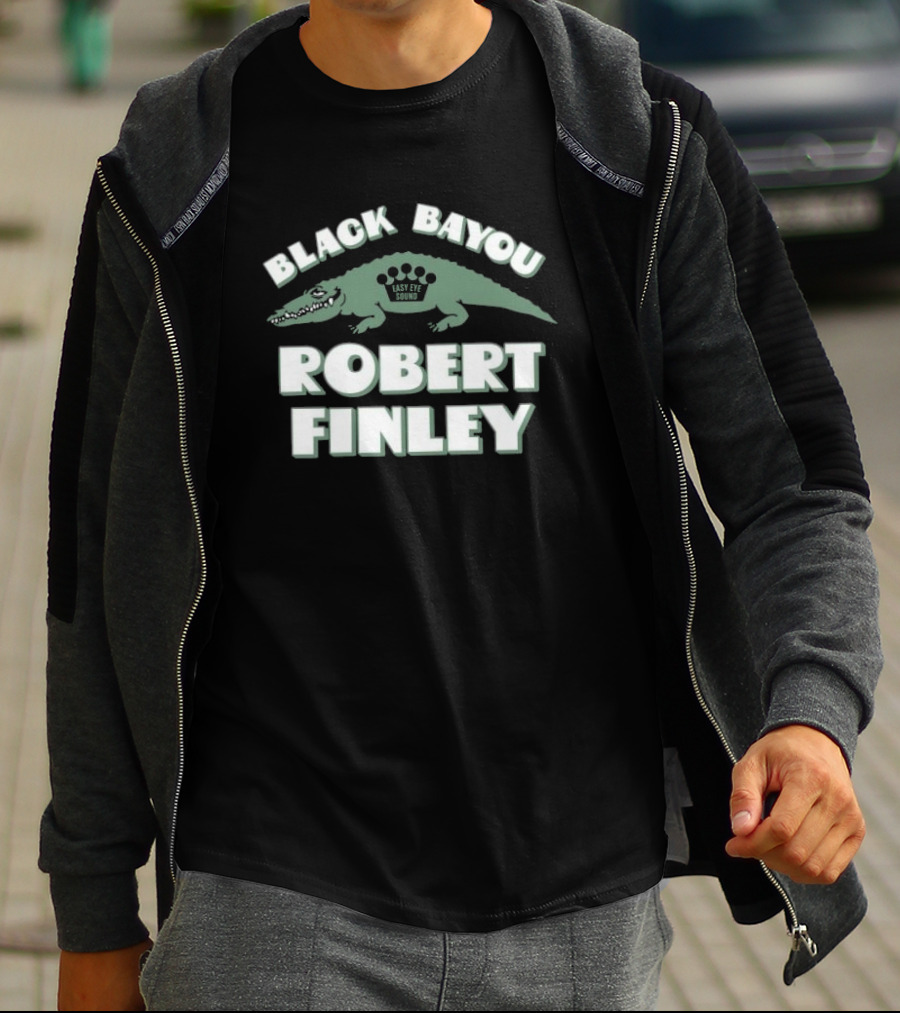 Robert Finley Black Bayou Lazy Eye Sound Alligator T-Shirt