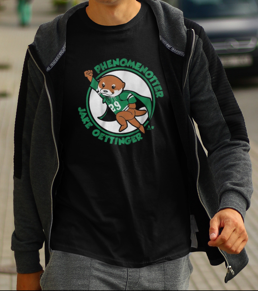 Phenomenotter Jake Oettinger 29 Green Superhero Otter T-Shirt