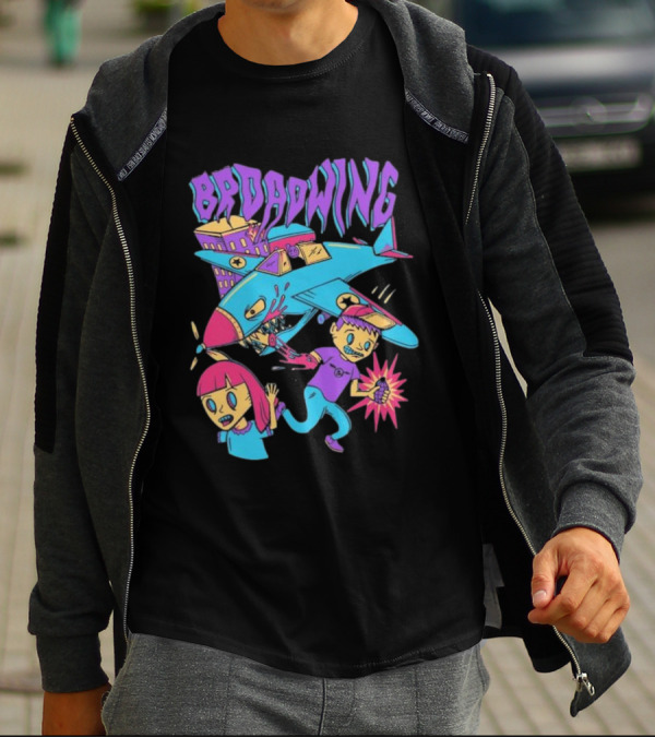 Broadwing Plane Chaos Scene T-Shirt