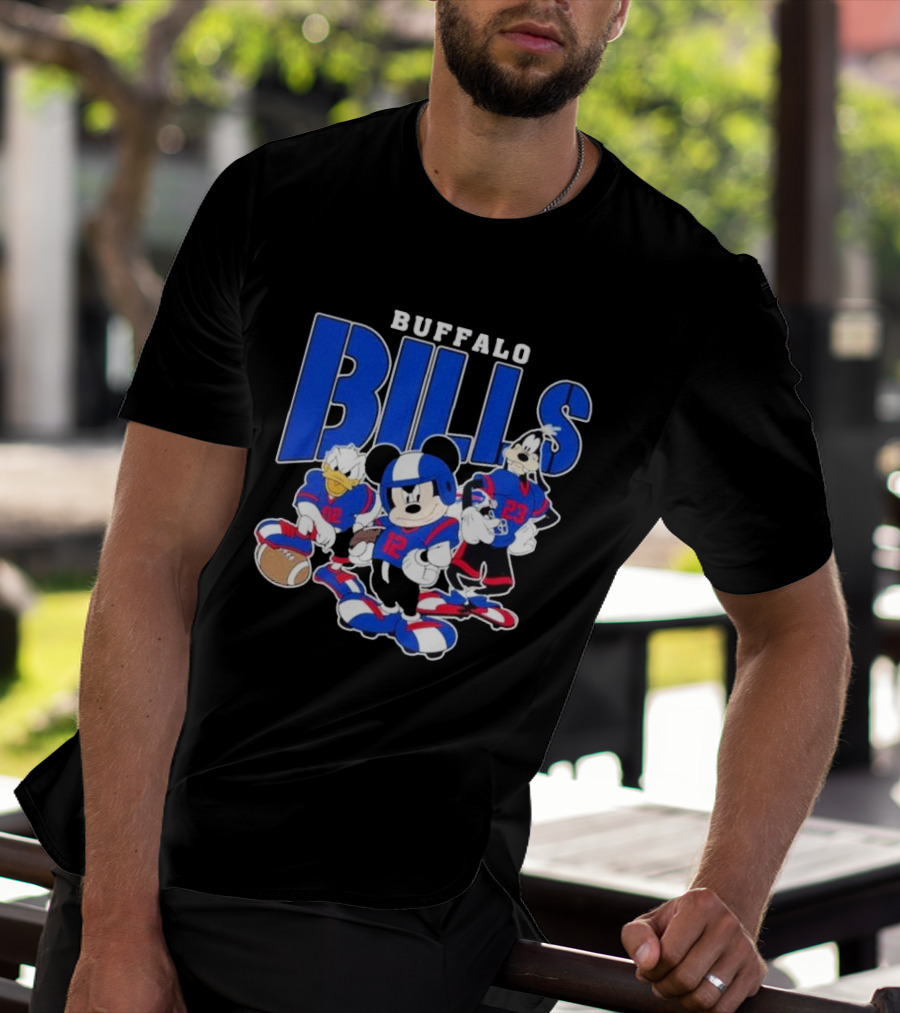 Buffalo Bills Mickey Donald Duck Goofy Football Team T-Shirt