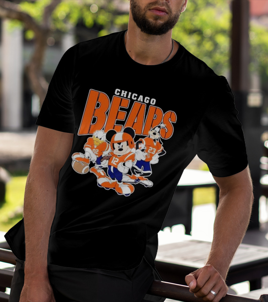 Chicago Bears Mickey Donald Goofy Football Team T-Shirt