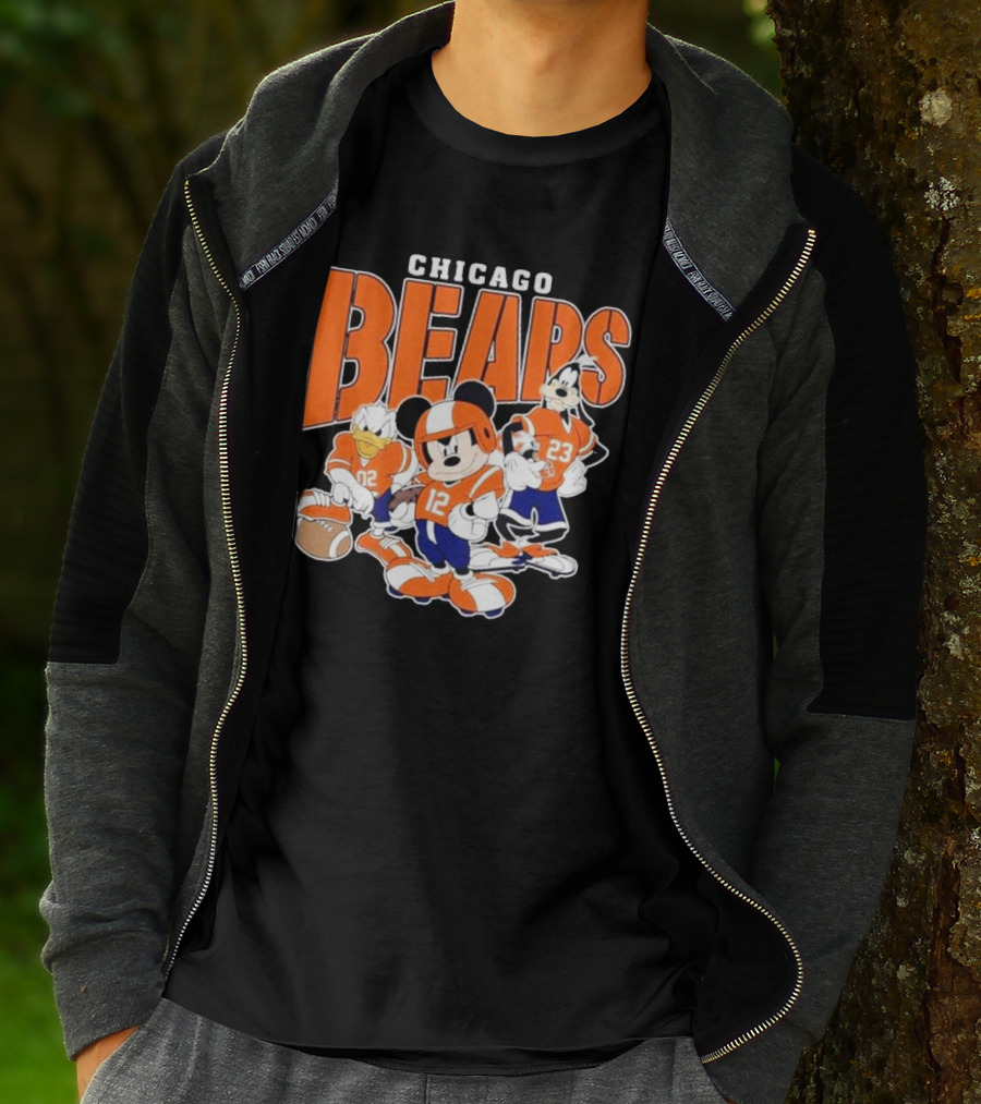 Chicago Bears Mickey Donald Goofy Football Team T-Shirt