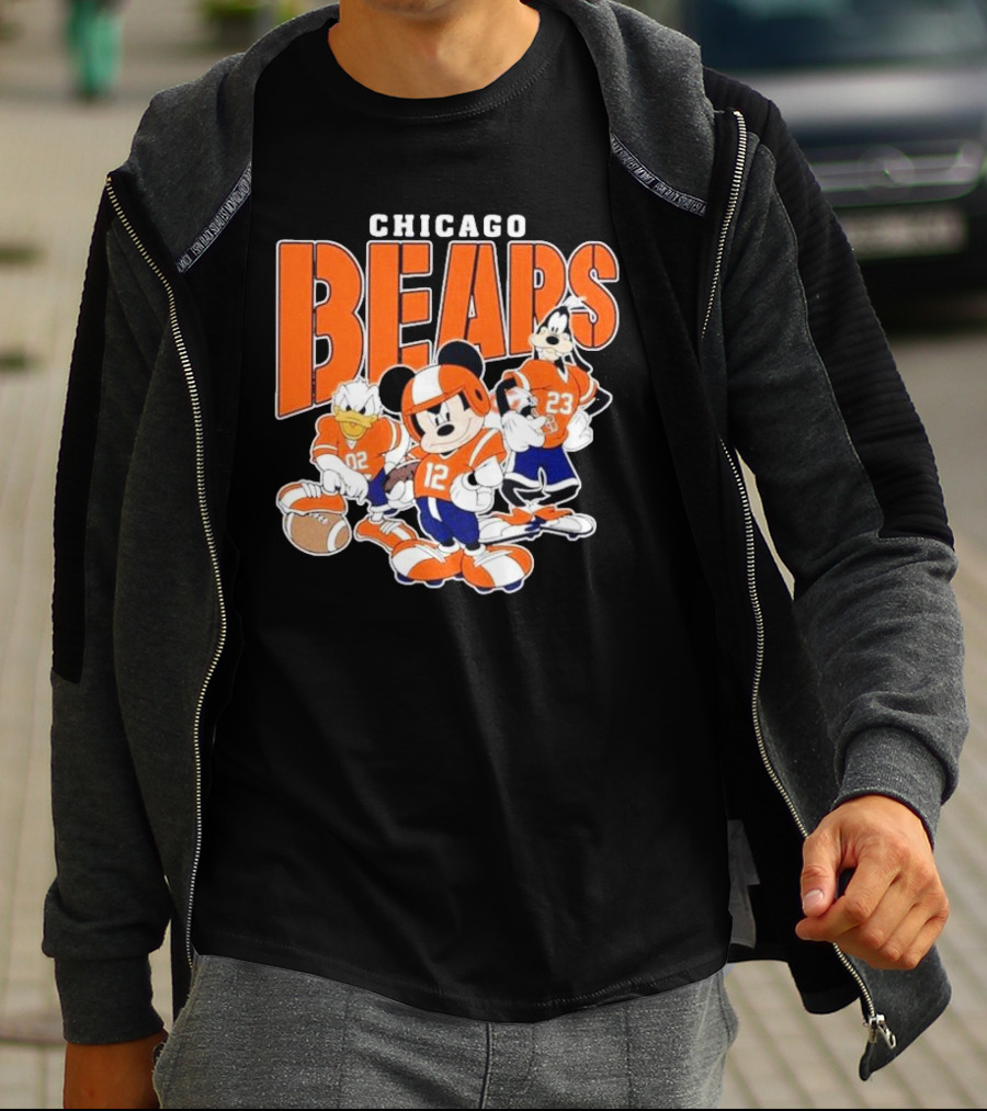 Chicago Bears Mickey Donald Goofy Football Team T-Shirt