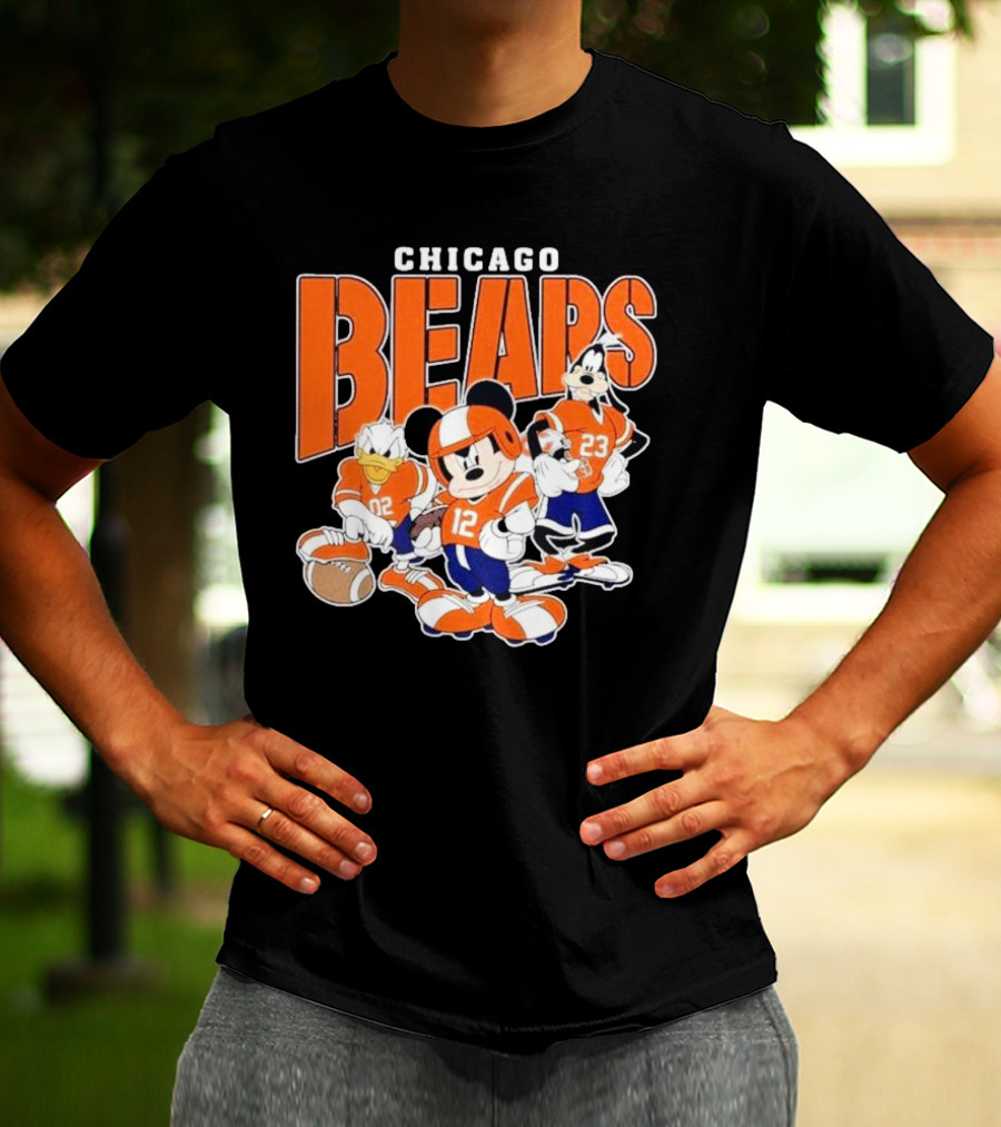 Chicago Bears Mickey Donald Goofy Football Team T-Shirt