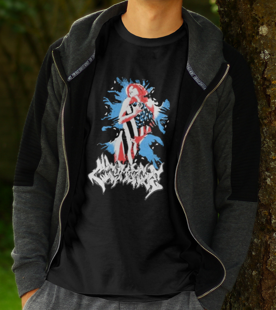 City Morgue My Bloody America Girl Flag T-Shirt