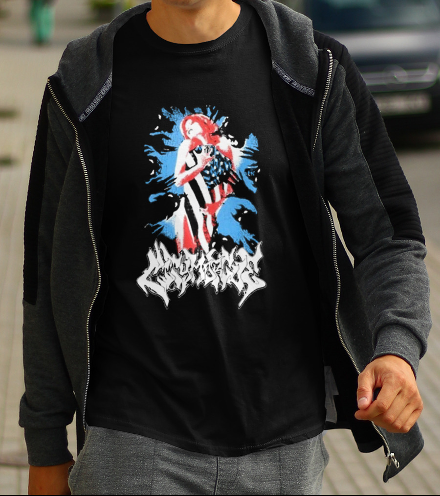 City Morgue My Bloody America Girl Flag T-Shirt