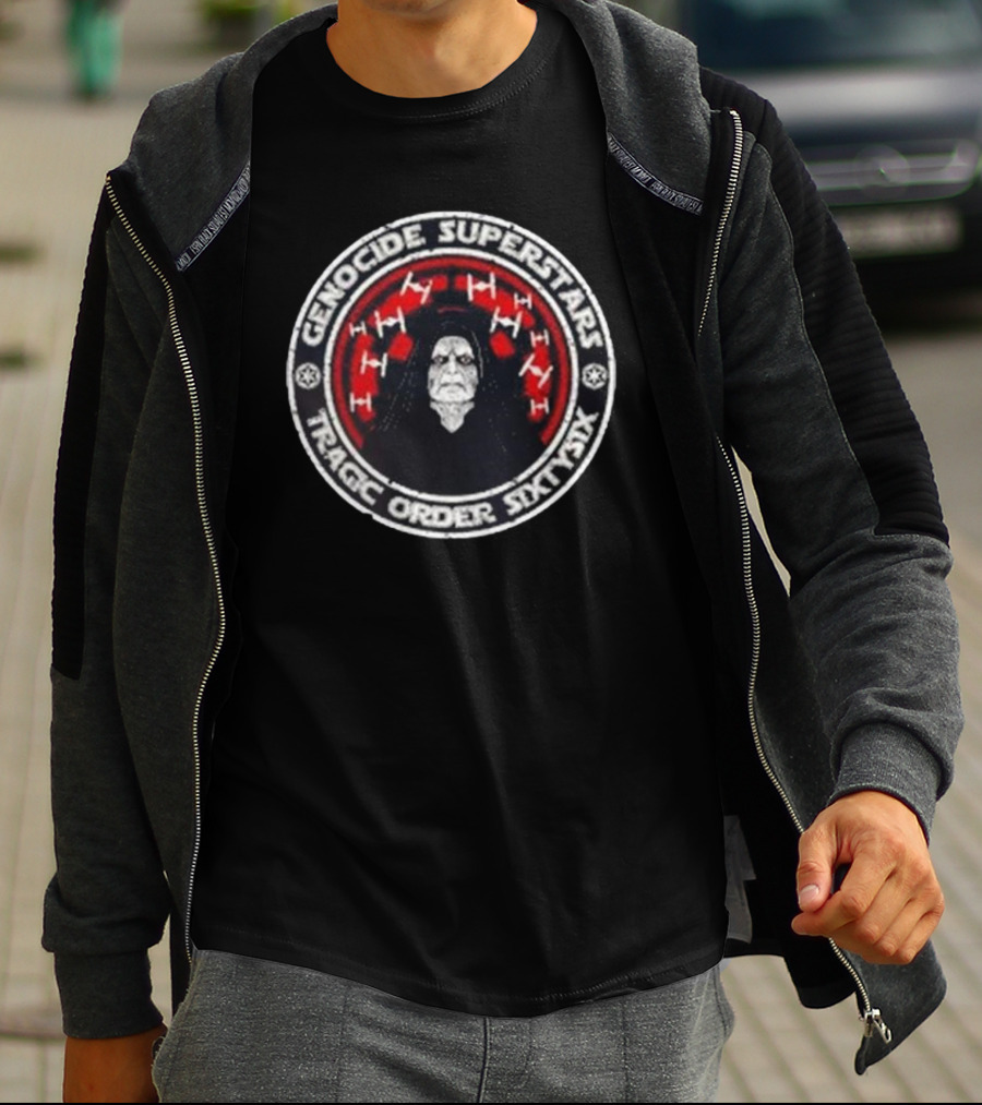 Genocide Superstars Tragic Order 66 Dark Side Icon With Red Spacecrafts T-Shirt